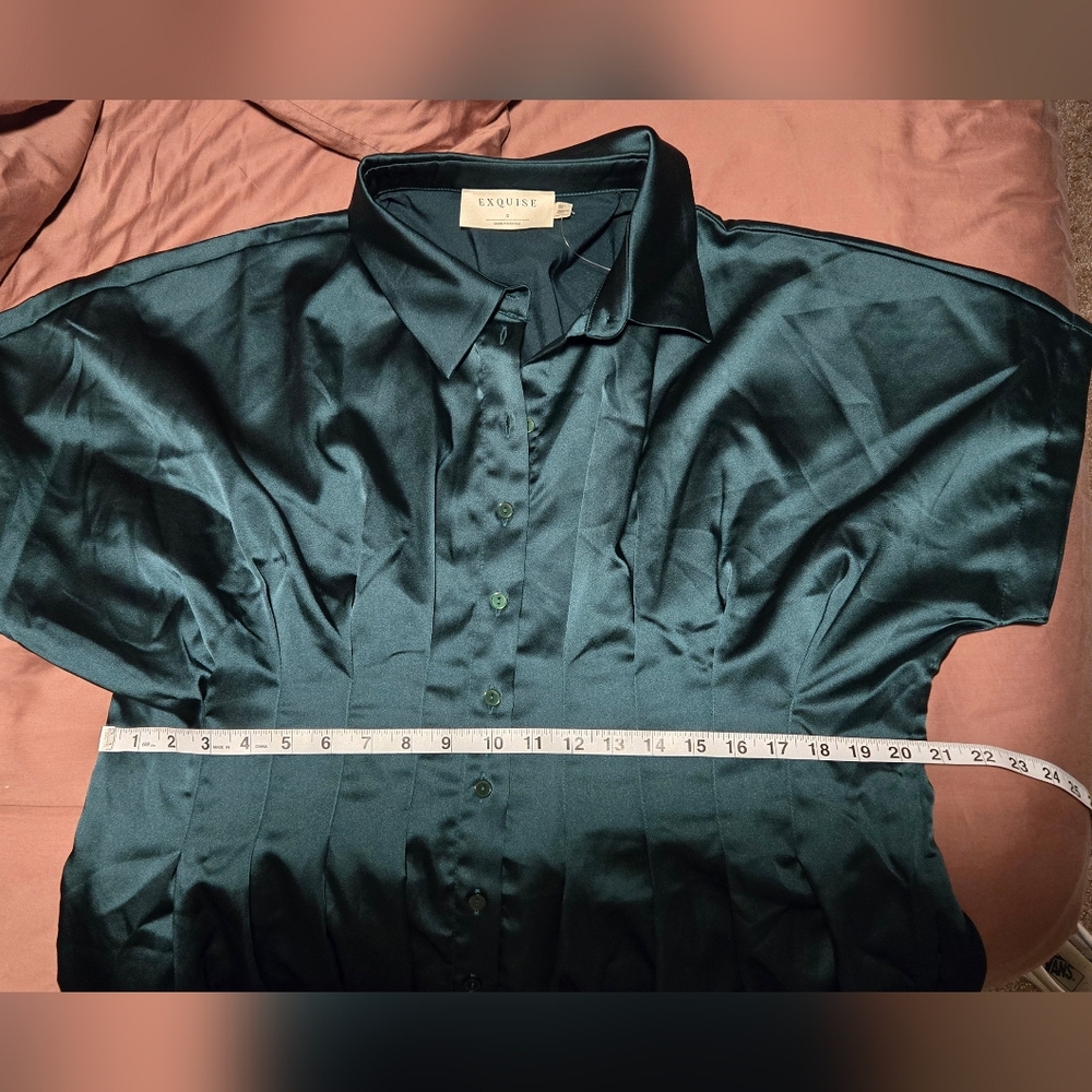 Anthropolpgie Tobie Satin Shirt Dress 1XL - Picture 2 of 2